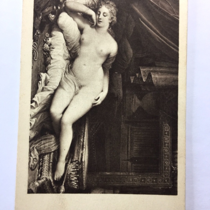 Schlafende Venus (J.B. Lampl) - Frau auf Bett - Künstlerkarte 30167 TH