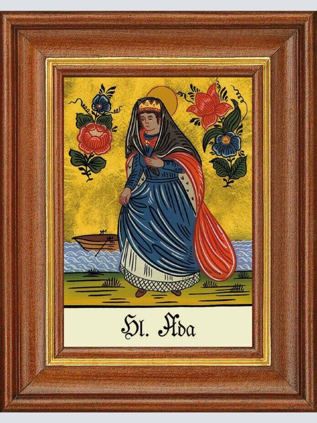 Hinterglasbild - heilige ada - patronatsbild taufe namenspatron 12,7x16 th