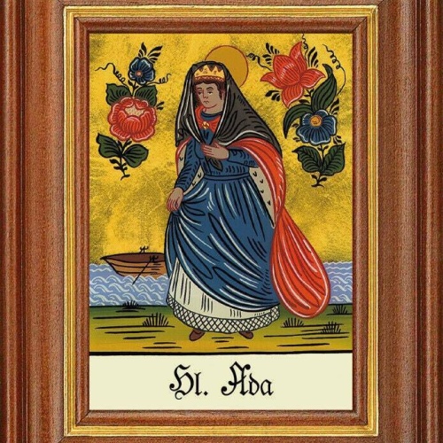 Hinterglasbild - heilige ada - patronatsbild taufe namenspatron 12,7x16 th