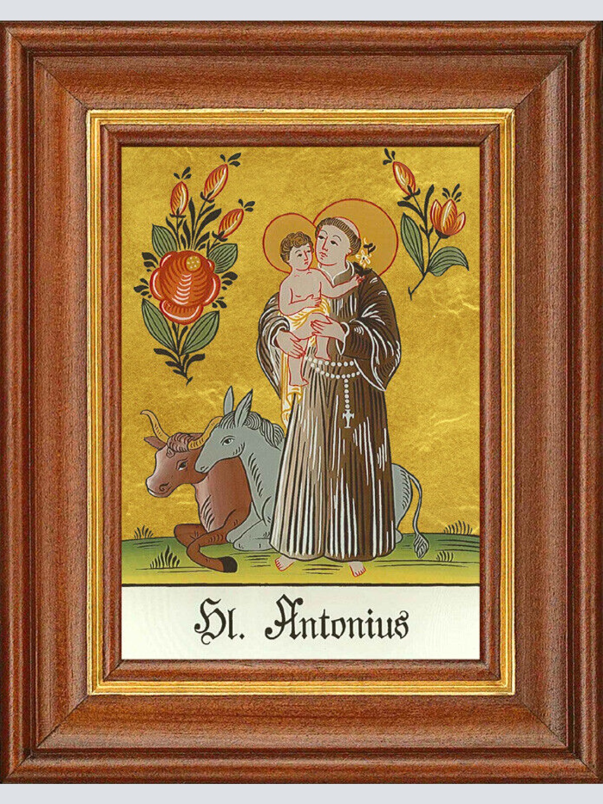 Hinterglasbild - Heiliger Antonius - Patronatsbild Taufe Namenspatron 12,7x16 TH