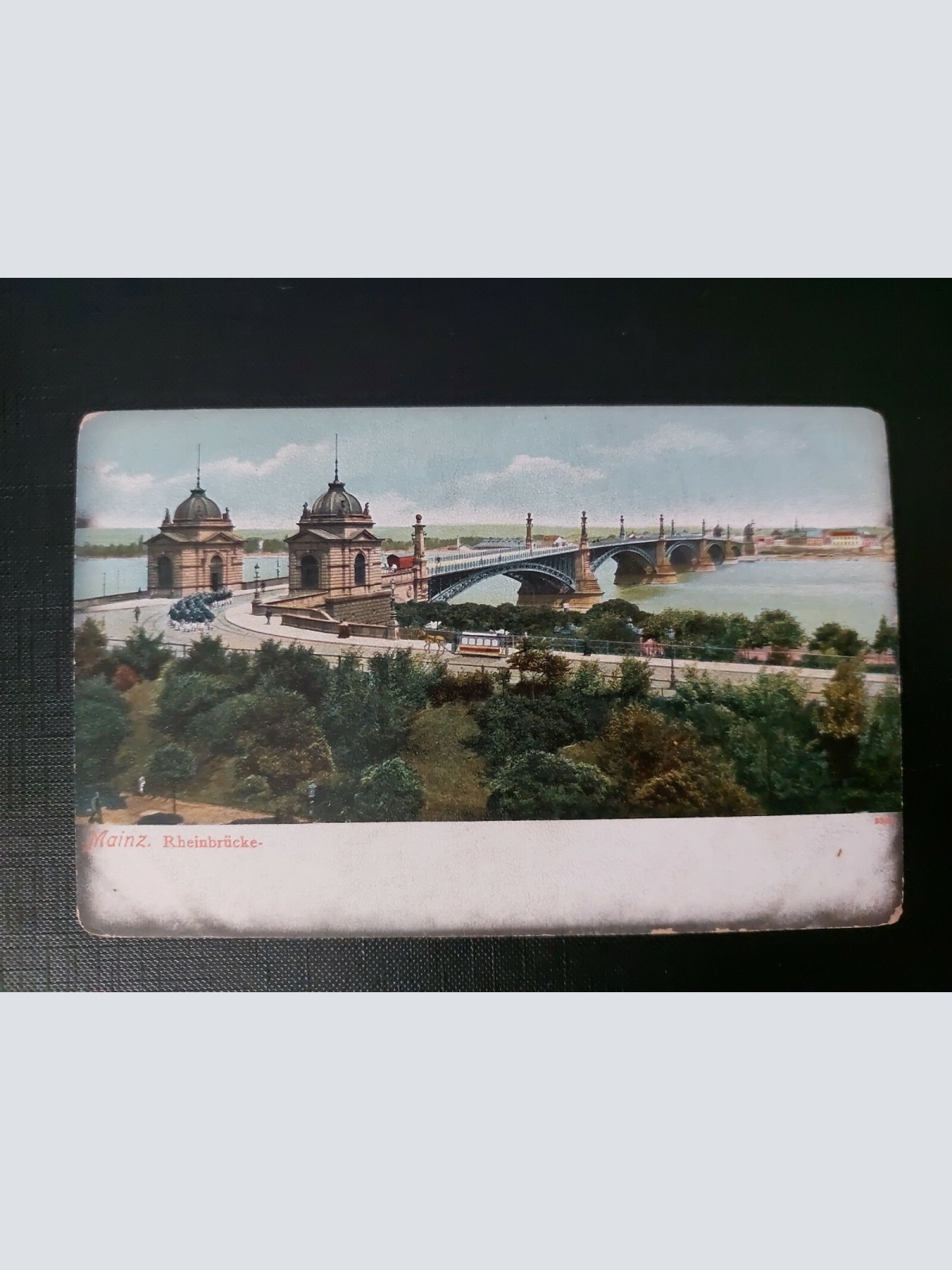 Mainz Rheinbrücke Straßenbahn Fluss Bäume 402590 WM F