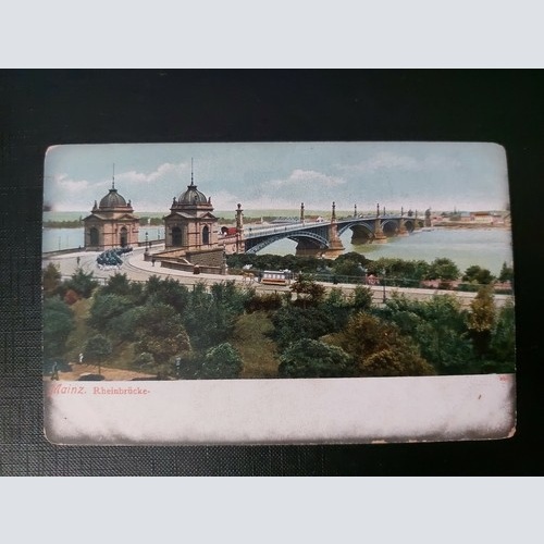 Mainz Rheinbrücke Straßenbahn Fluss Bäume 402590 WM F