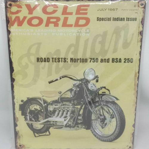 Nostalgie Blechschild Motorrad Road Tests: Norton 750 and BSA 250 25x20 50133