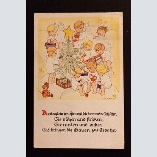 Ansichtskarte Engel Englein Im Himmel Nähen Und Stricken 600752A Ga G