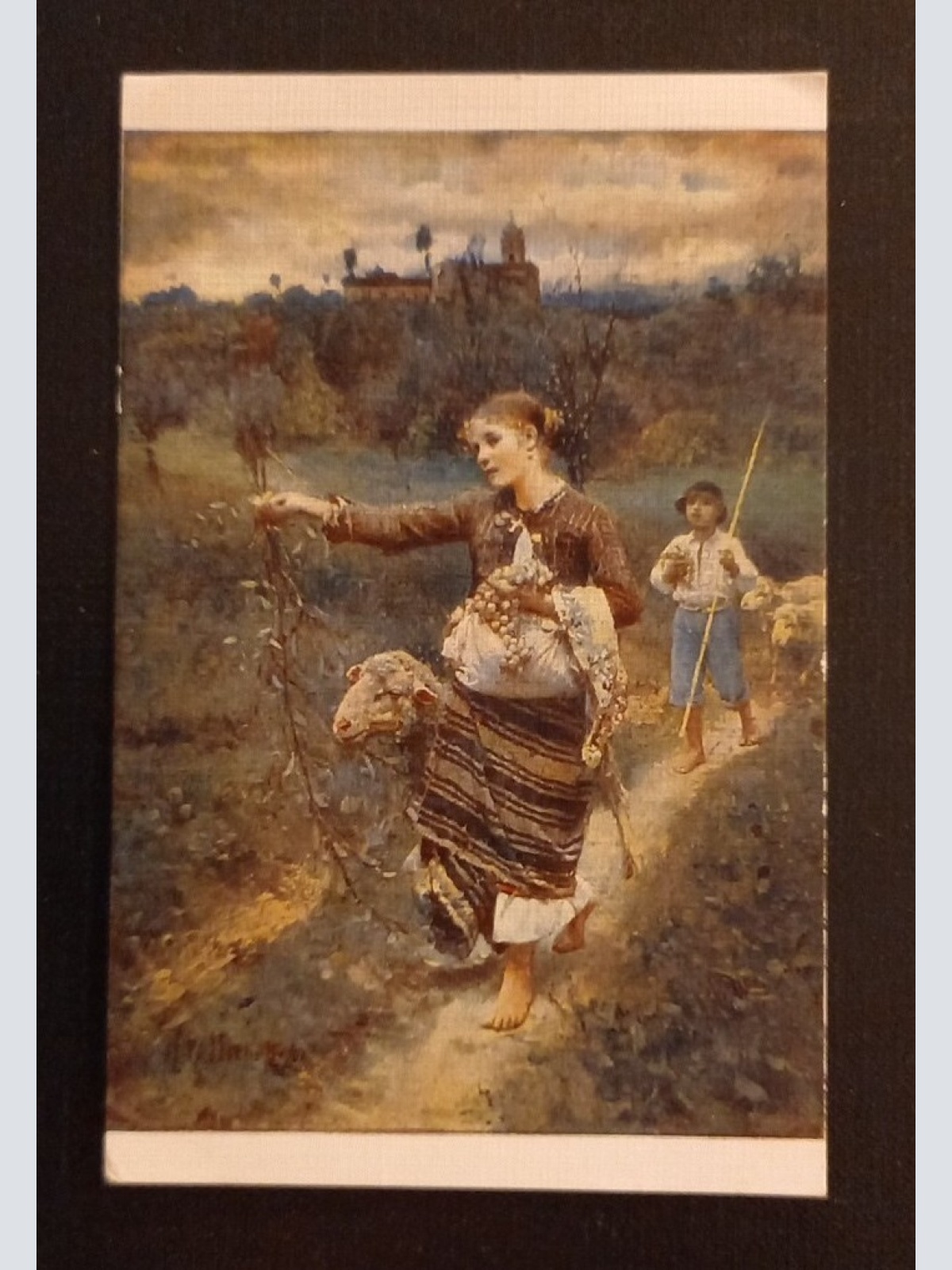 Michelin Pastorella Frau Mit Schaf Und Kleinen Jungen 600776A Ga G