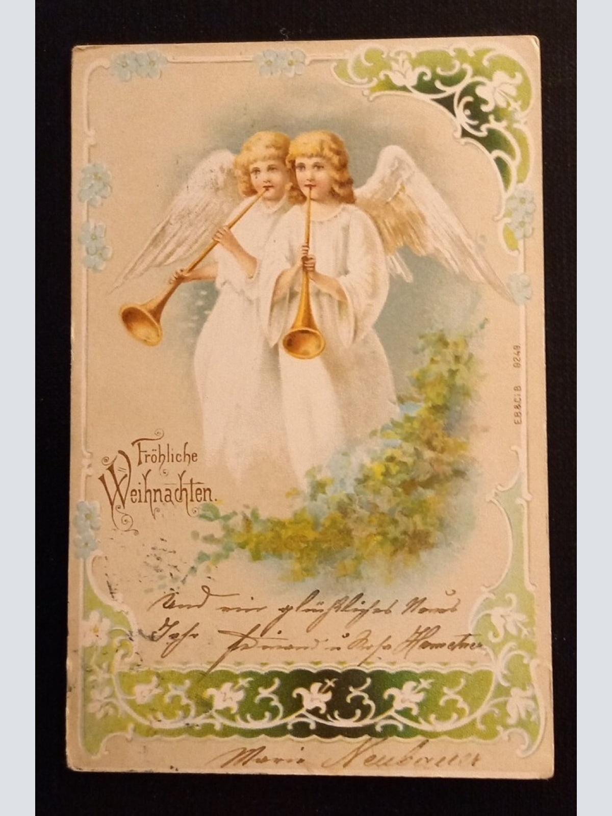 Frohe Weihnachten Zwei Engel Spielen Musik 600775A Ga G