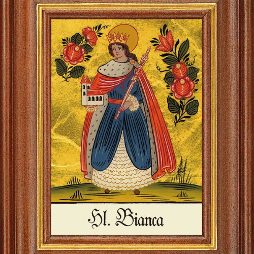 Hinterglasbild - Heilige Bianca - Patronatsbild Taufe Namenspatron 12,7x16