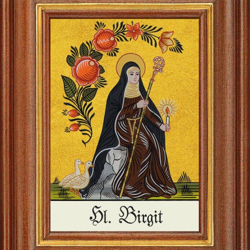 Hinterglasbild - Heilige Birgit 2 - Patronatsbild Taufe Namenspatron 12,7x16