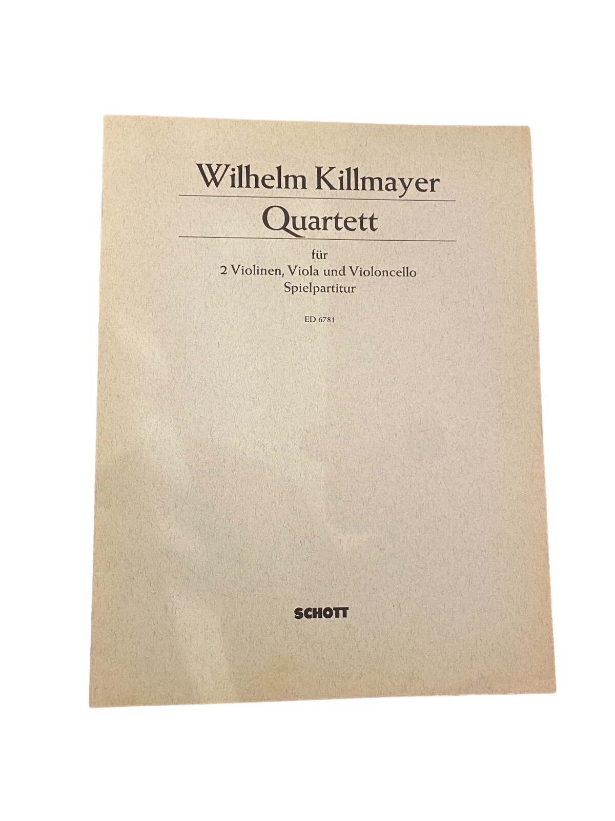3212 Wilhelm Killmayer QUARTETT FÜR 2 VIOLINEN, VIOLA UND VIOLONCELLO +Abb