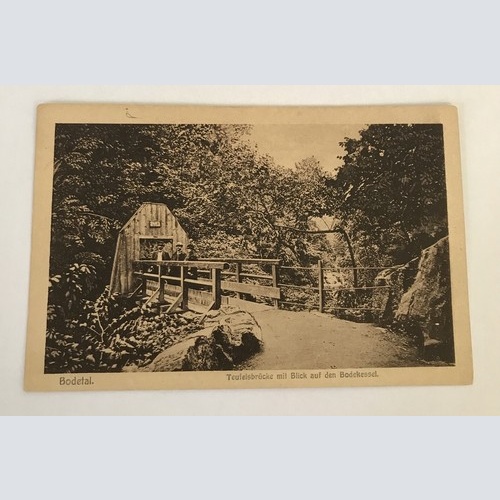 ansichtskarten, Bodetal, Teufelsbrücke, Blick auf Bodekessel (40038 BW)