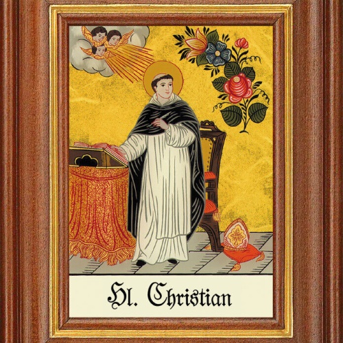 Hinterglasbild - Heiliger Christian 2 - Patronatsbild Taufe Namenspatron 12,7x16