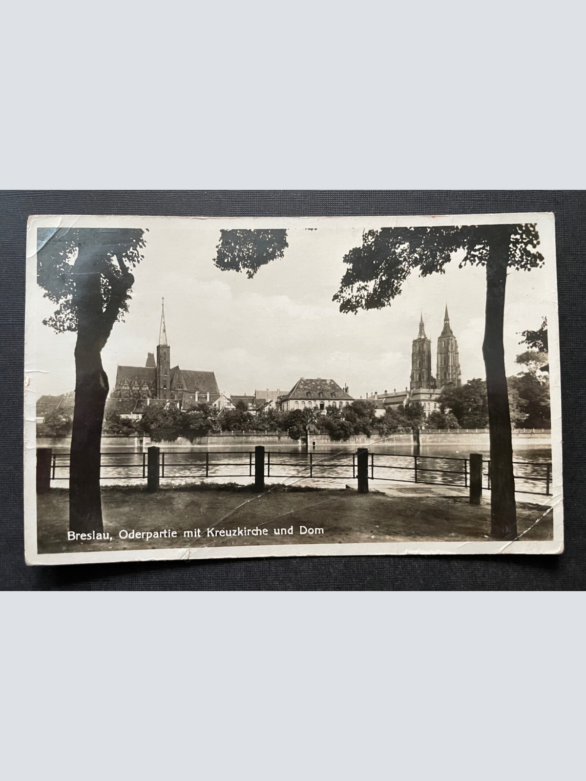 Breslau Oder Partie Kreuzkirche Dom Fluss Stadt Schlesien Polen 402180 TH A