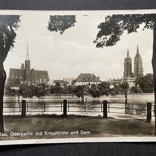 Breslau Oder Partie Kreuzkirche Dom Fluss Stadt Schlesien Polen 402180 TH A