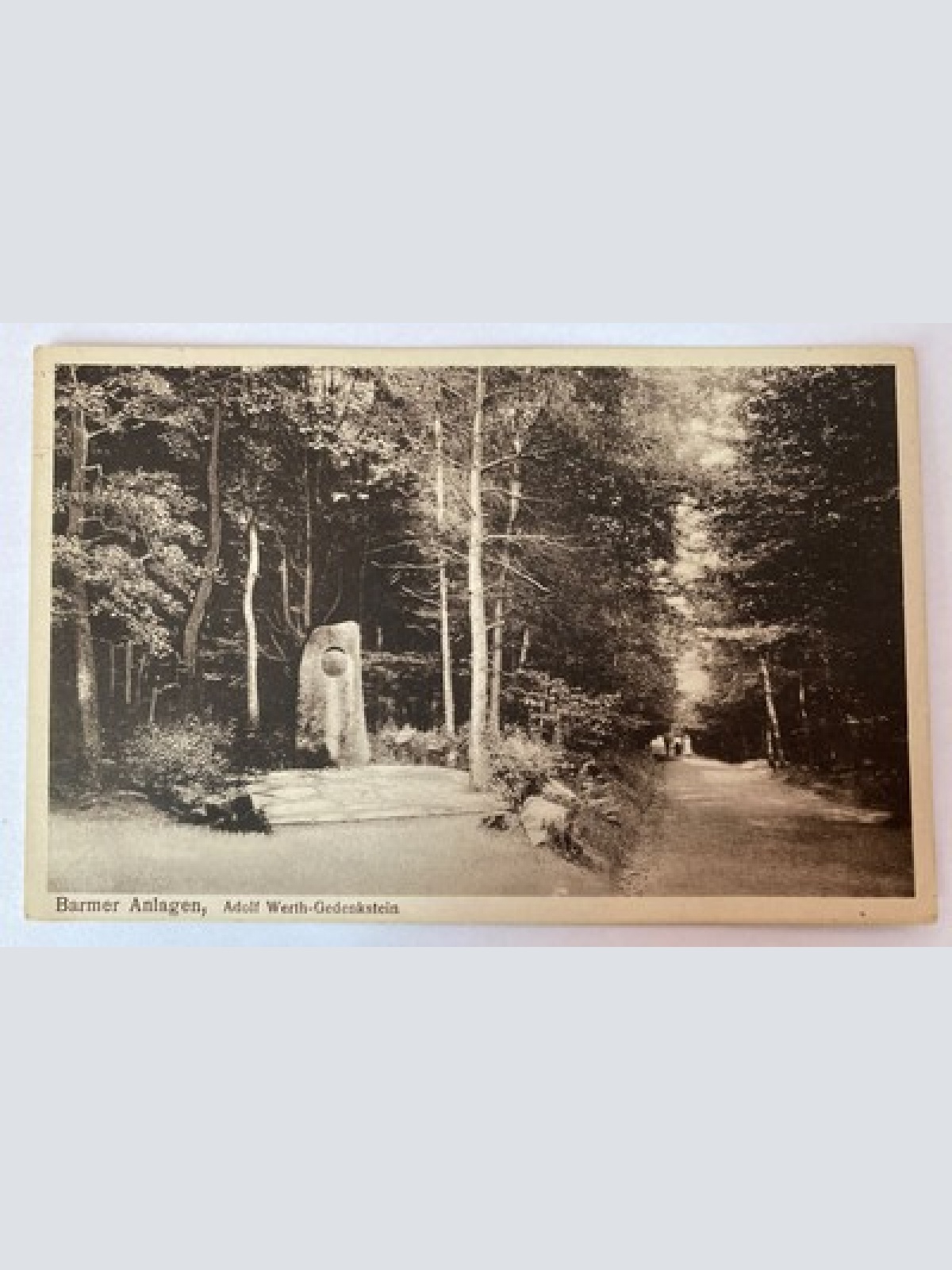 Ansichtskarte Barmer Anlagen, Adolf Werth-Gedenkstein 410030 AH