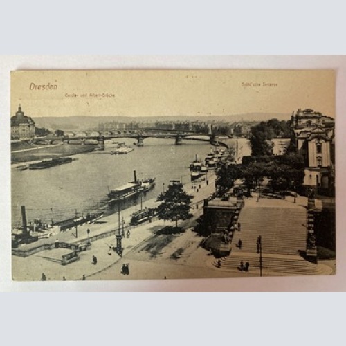 Ansichtskarte Dresden, Carola-und Albert-Brücke, Bühl'sche Terasse 410029 AH