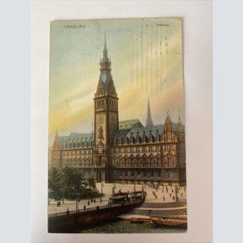 Ansichtskarte Hamburg, Rathaus, Straßenbahn 410013 AH