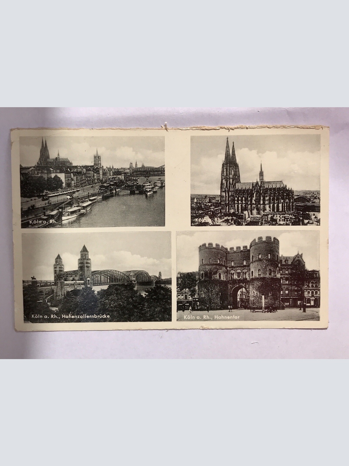 Ak, Rhein, Köln, Hahnentor, Dom, Hohenzollernbrücke (40024 BW)