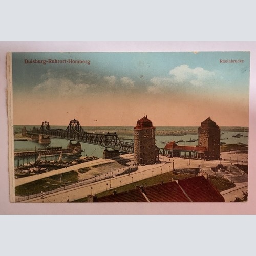 AK, Nord Rhein Westfalen, Duisburg, Ruhrort Homberg, Rheinbrücke (40016 BW)