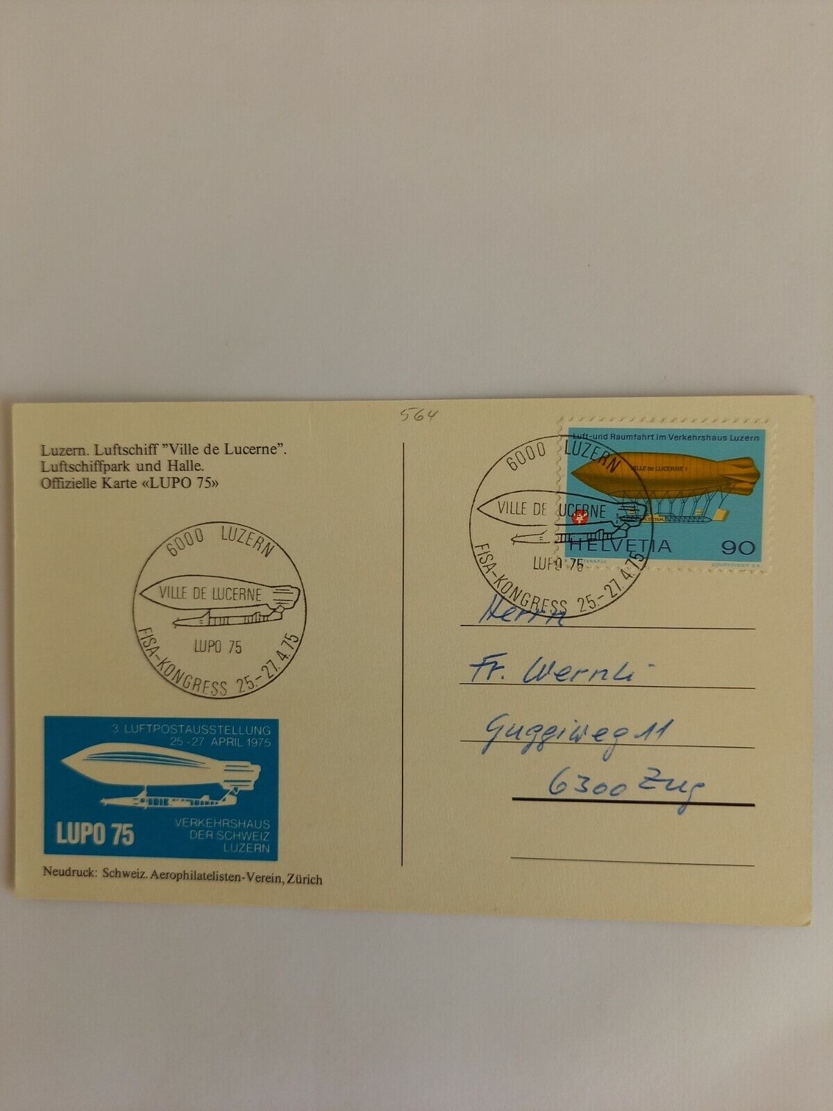 Luzern Luftschiff  Zepellin 40133 GR