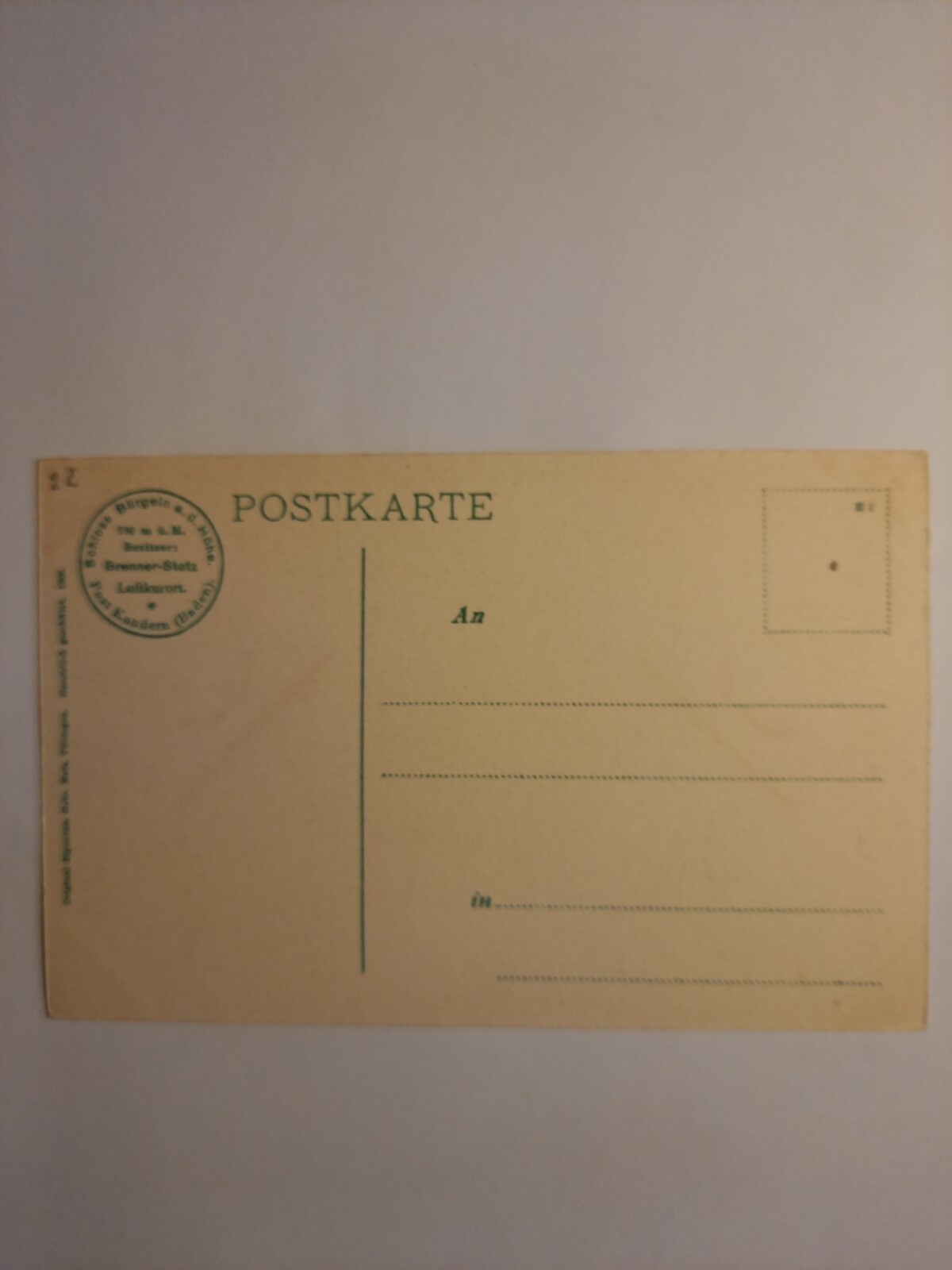 Schloss Bürgern a.d.Höhe 180017 GR G