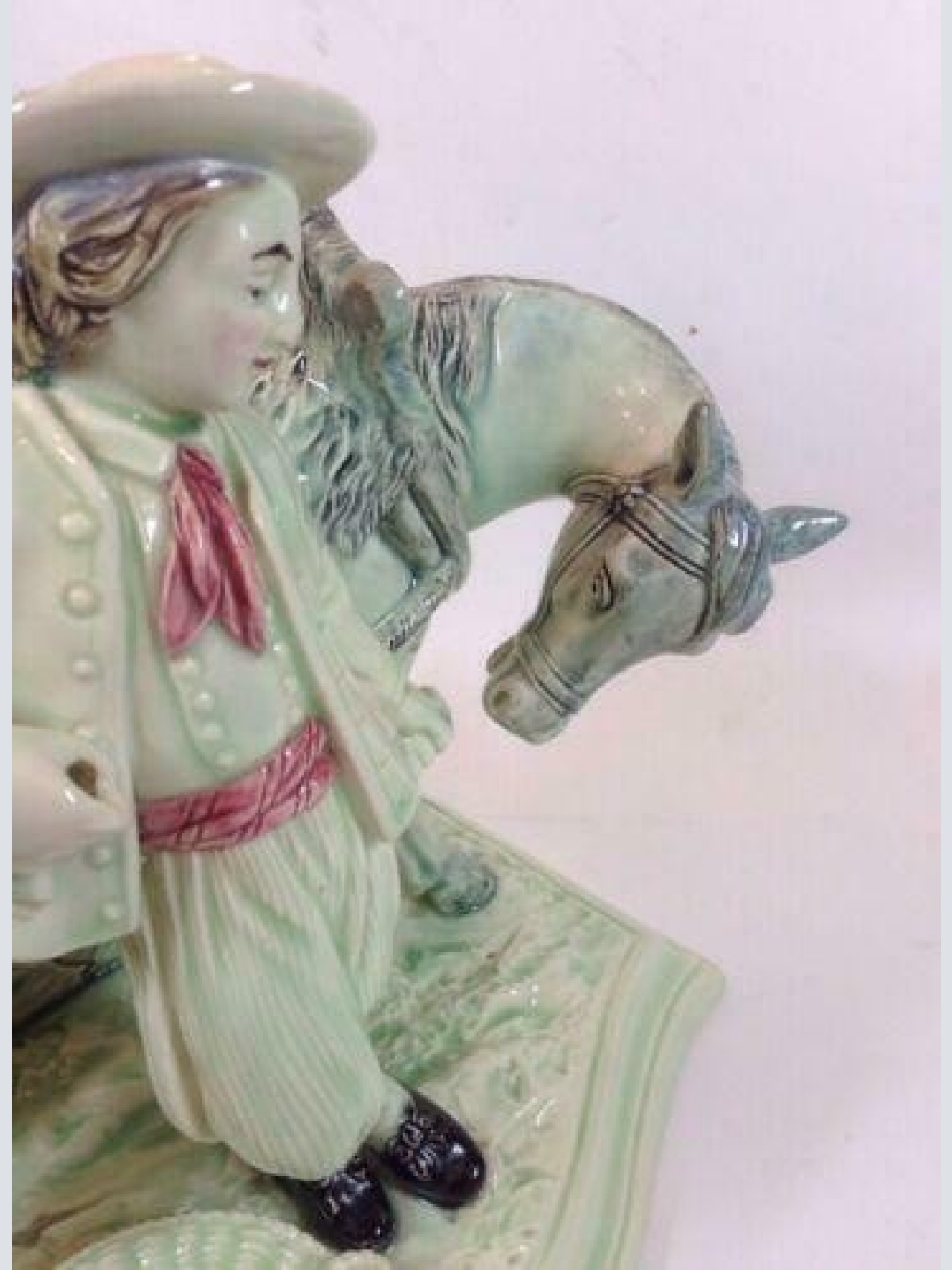 Eichwald Figur Knabe mit Pferd Horse  19 Jhdt. 12554