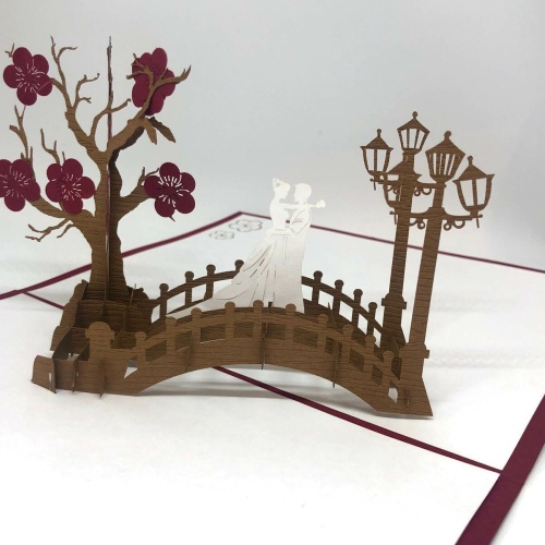 Pop Up Karte 3D Rendezvous Hochzeit Liebe Ehe Verlobung Format 15 x 20 OVP