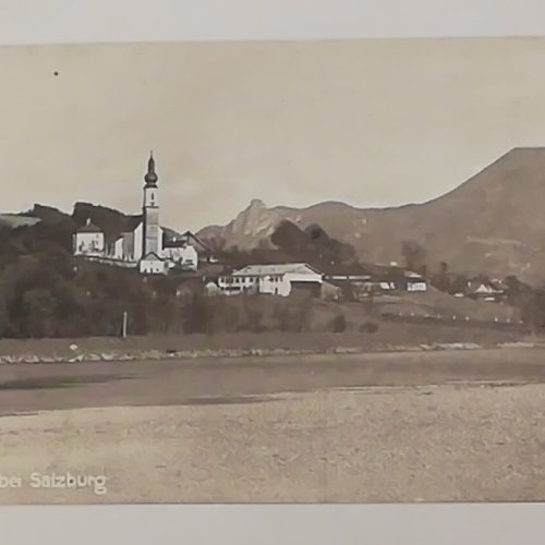 Salzburg Bergheim Kirche Berg Salzach Fluss Ufer Wald 600317A tl