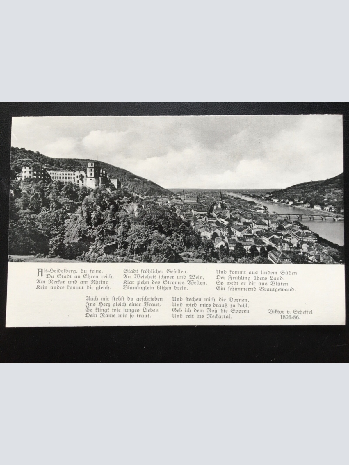 Heidelberg - Blick auf die Stadt - Gedicht (V.v.Scheffel) - Neckar 180092 TH