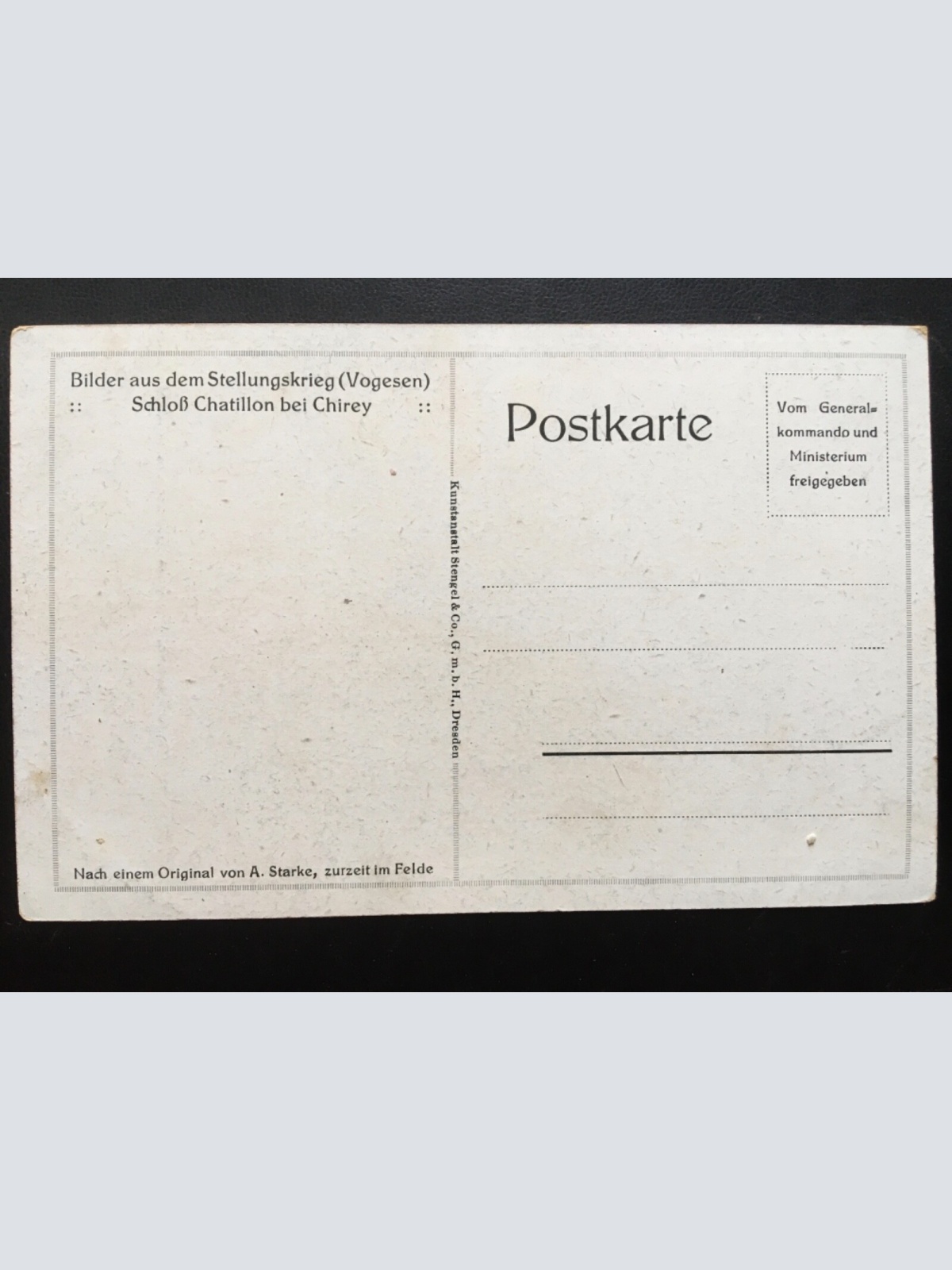 Schloss Chatillon bei Chirey - Bilder aus dem Stellungskrieg (Vogesen) 180090 TH