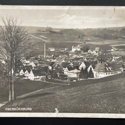 Obergünzburg Blick auf Ort Kirche Gebäude Bayern Deutschland 600184A TH D