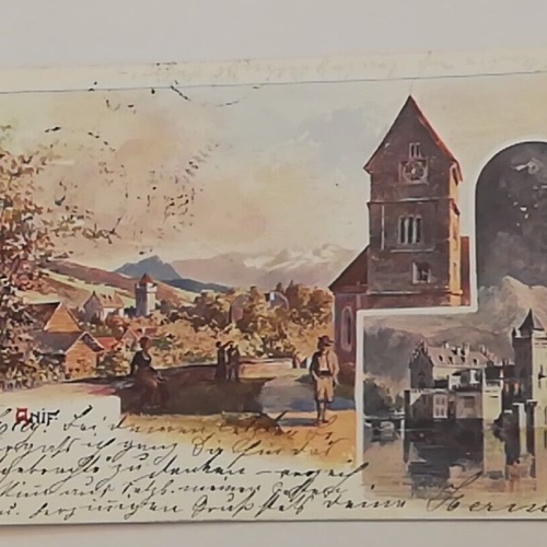 Salzburg Anif Kirche Schloss Wasserschloss Weiher Berge 600319A tl