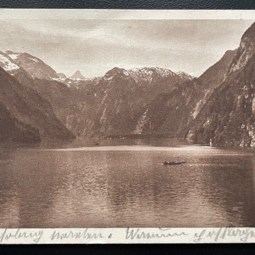 Königsee Gebirge Berg Boot Berchtesgadener Alpen Bayern Deutschland 600150A TH D