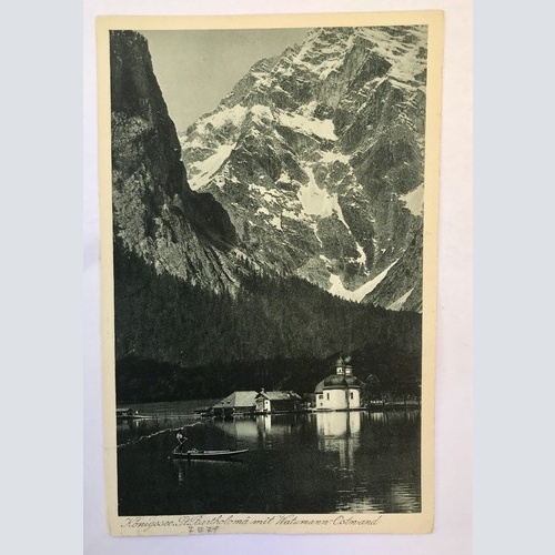 ak, Königssee, St. Bartholomä, Watzmann, Ostwand (40055 BW)