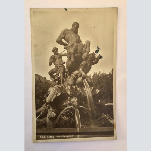 ak, Bayern, Fürth, Kunstbrunnen, Skulptur (40057 BW)