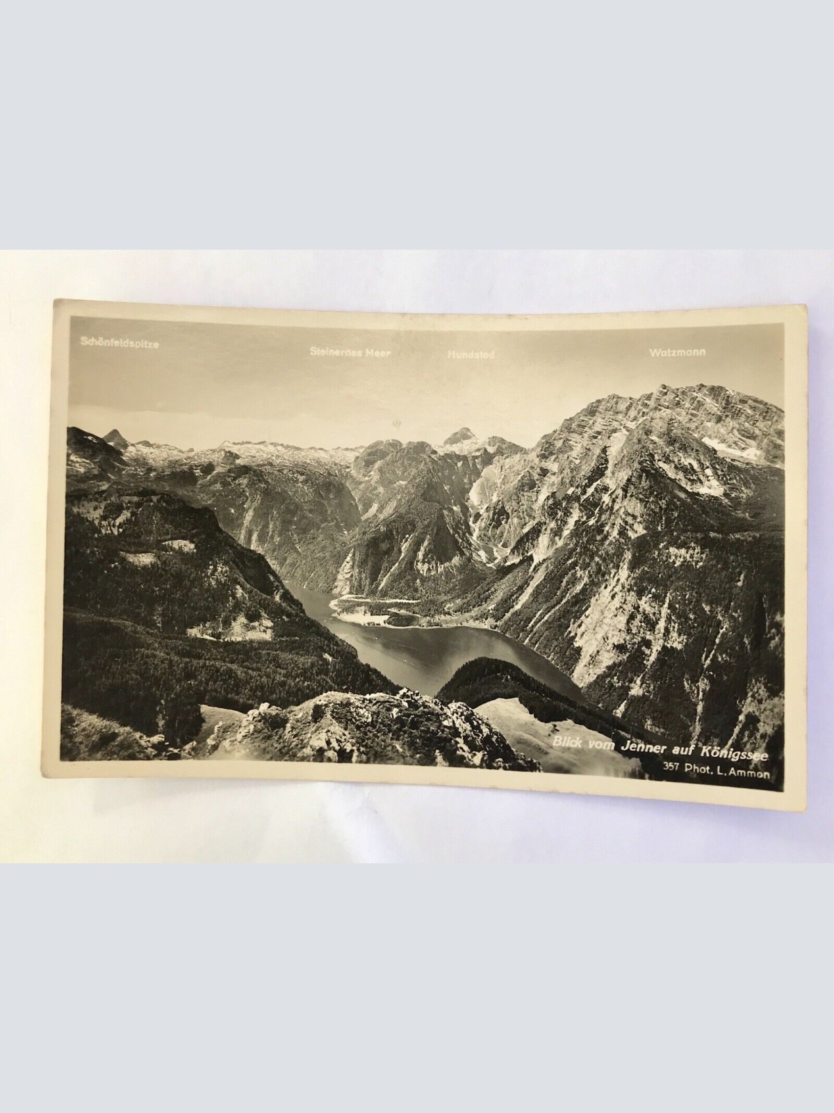 ak, Blick vom Jenner, Königssee, Watzmann (40060 BW)