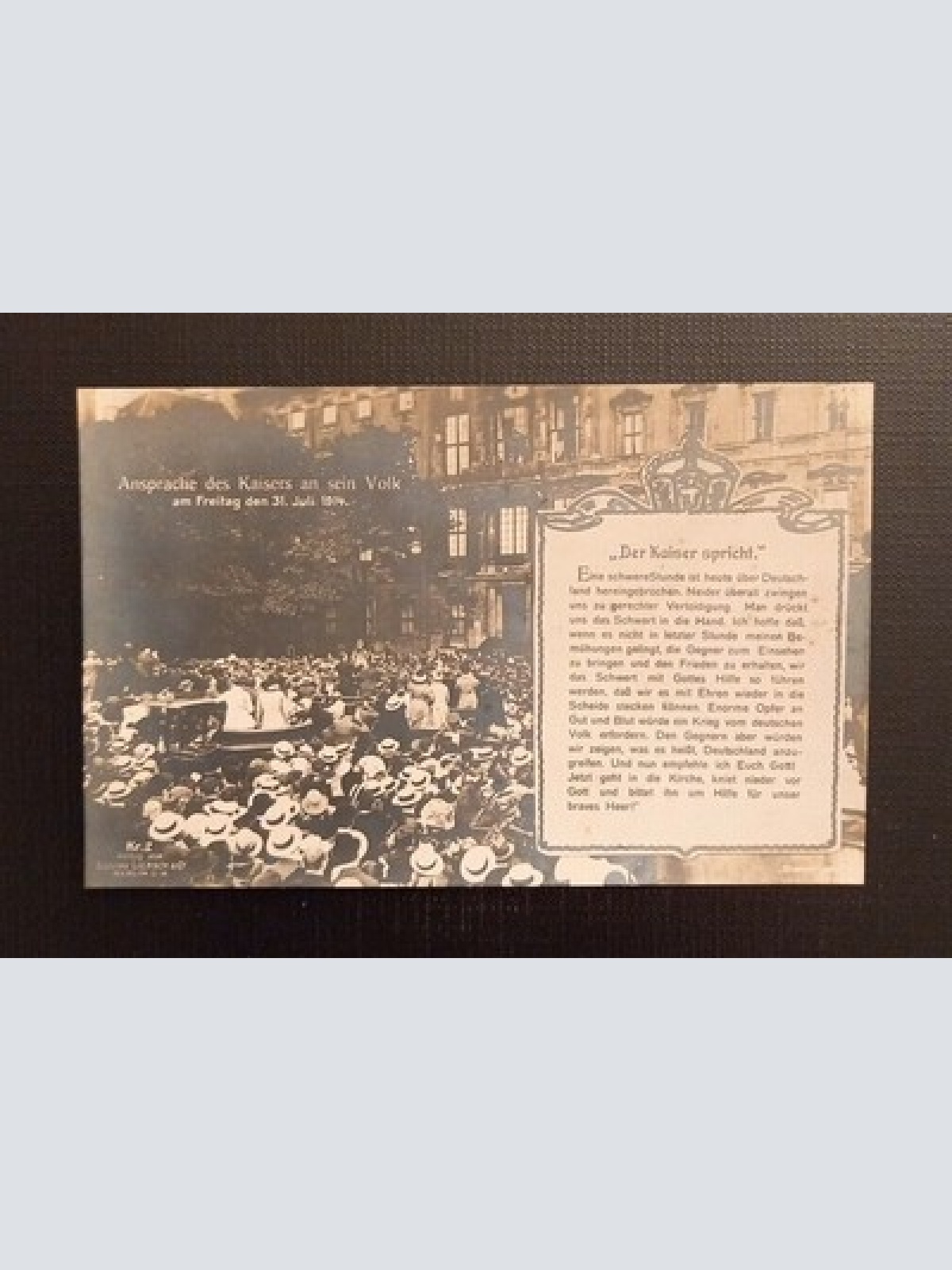 Ansichtskarte IWK Ansprache Des Kaisers An Sein Volk 00303