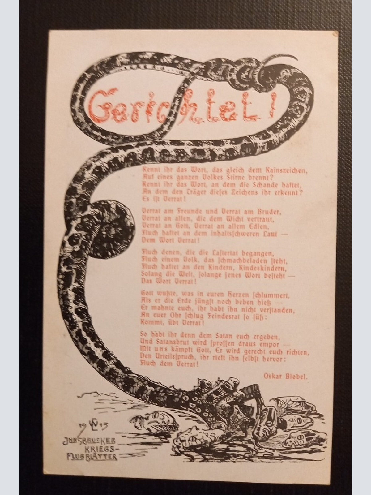 Gerichtet Innsbrucker Kriegs Flugblätter Ga