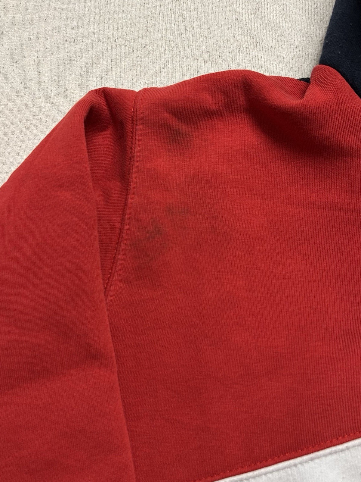 FILA Vintage Hoodie Kapuzenpullover Rot Schwarz Herren Größe M Maße auf Fotos