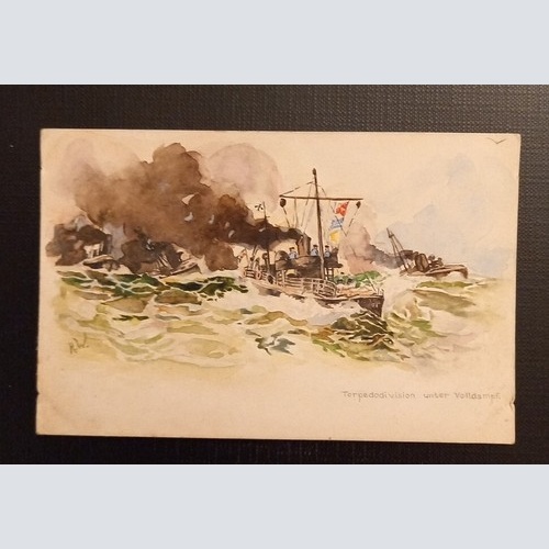 Torpedodivision Unter Volldampf Schiff Ga