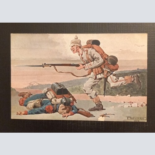 Hurra Im Sturm Soldat Mit Gewehr Ga