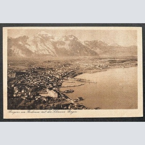 Ansichtskarte Bregenz Bodensee Schweizer Berge Stadt Gebirge Vorarlberg