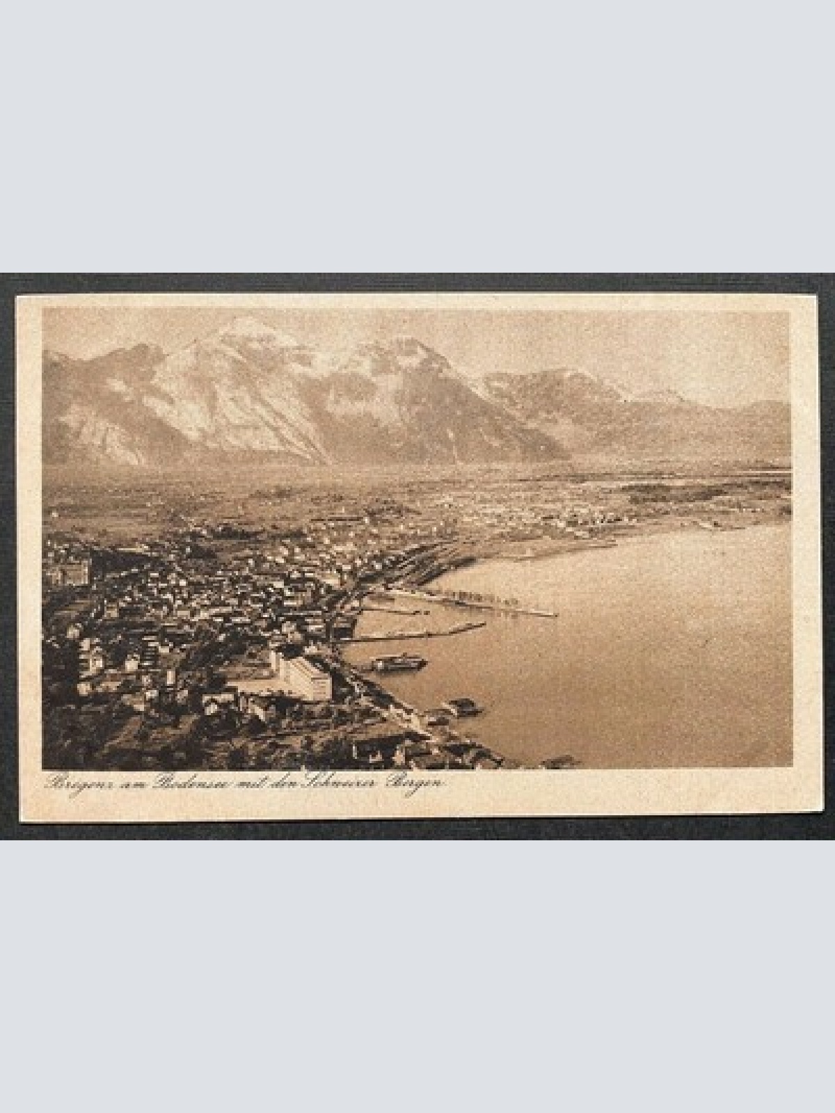 Ansichtskarte Bregenz Bodensee Schweizer Berge Stadt Gebirge Vorarlberg