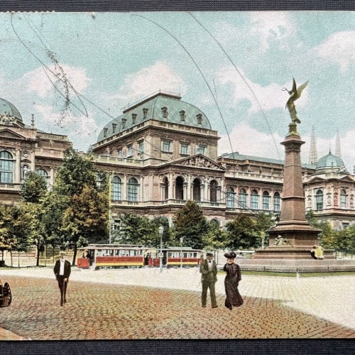 Wien K.K. Universität Gebäude Denkmal Strassenbahn Vorplatz Österreich 402652 C