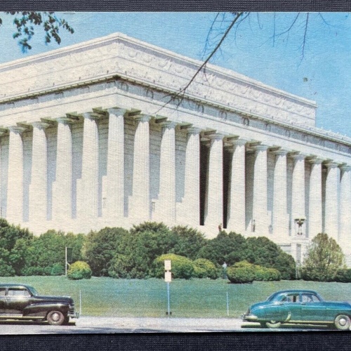 Lincoln Memorial Denkmal Gebäude Vorplatz Autos Washington D.C. USA 402682 TH C