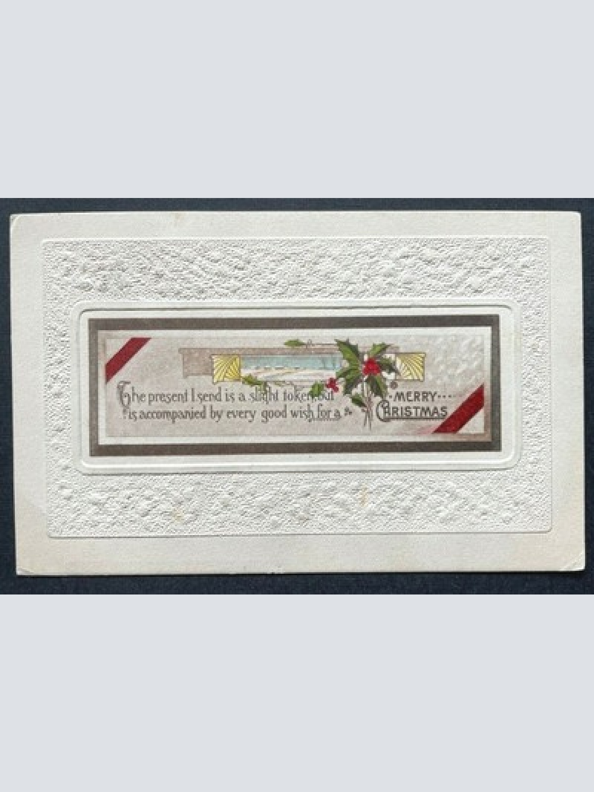 AK Merry Christmas Fröhliche Weihnachten Spruch Geschenk Mistel 402647 TH C