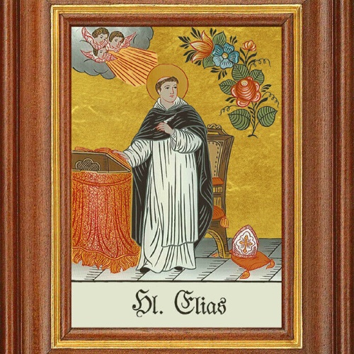 Hinterglasbild - Heiliger Elias - Patronatsbild Taufe Namenspatron 12,7x16