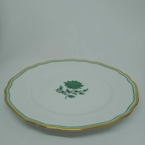 Augarten Dessertteller 20cm Dekor grüne Rosen 62 5851 75 mit Goldrand 60217