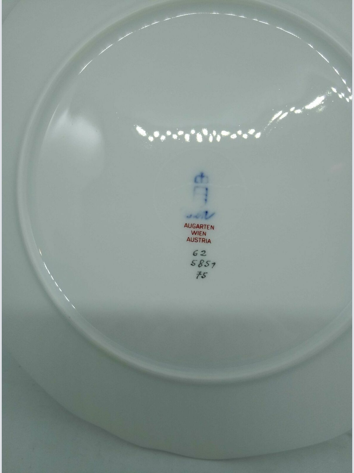 Augarten Dessertteller 20cm Dekor grüne Rosen 62 5851 75 mit Goldrand 60217