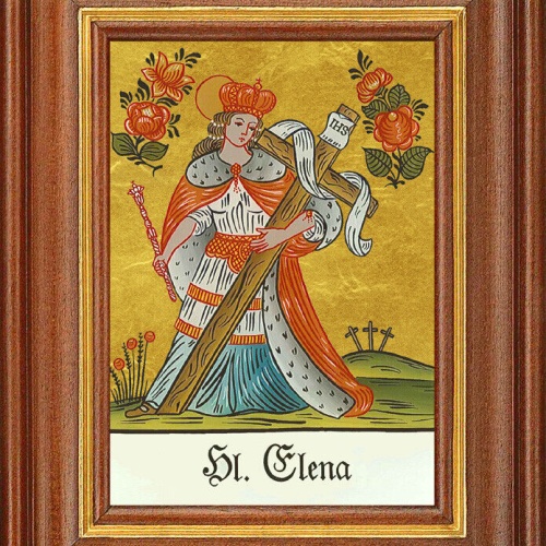 Hinterglasbild - Heilige Elena - Patronatsbild Taufe Namenspatron 12,7x16