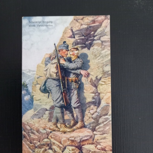 2 Soldaten, Schwierige Bergung eines Verwundeten 402726 gr